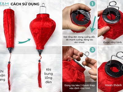 Lồng đèn vải Hội An nhiều màu nhiều cỡ [Cao cấp - Vải gấm lụa] D10-20cm LDEN-VAI-08